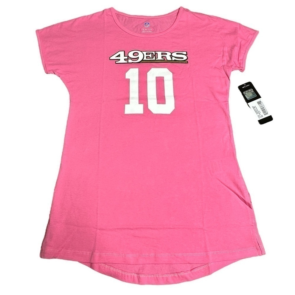 NFL pink 49ers Jimmy Garoppolo #10 tee NWT XL 16 girls